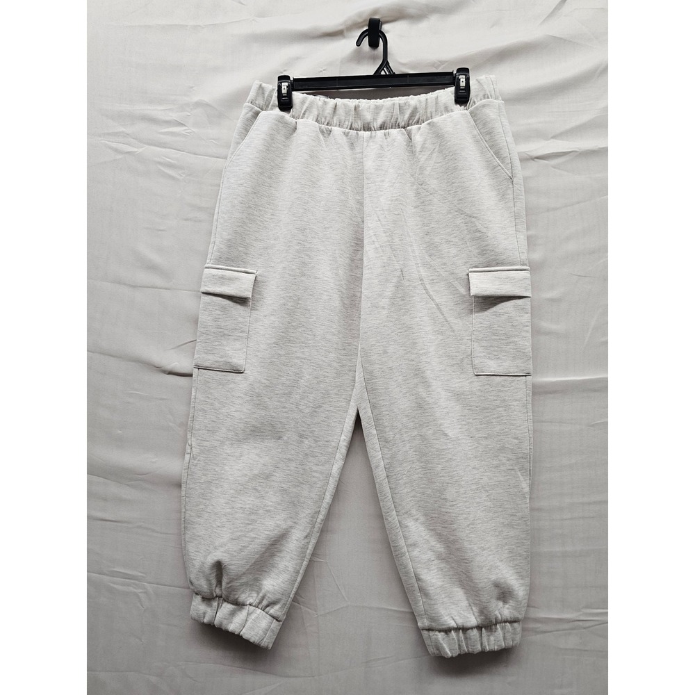Express Womens Cargo Jogger Pants Grey Viscose Blend Relaxed Size XL